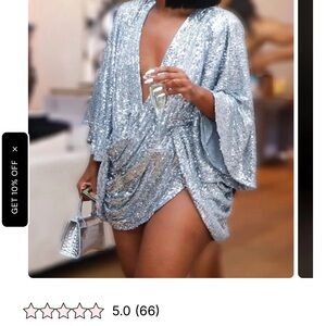 Glamorous Silver Sequin Mini Dress